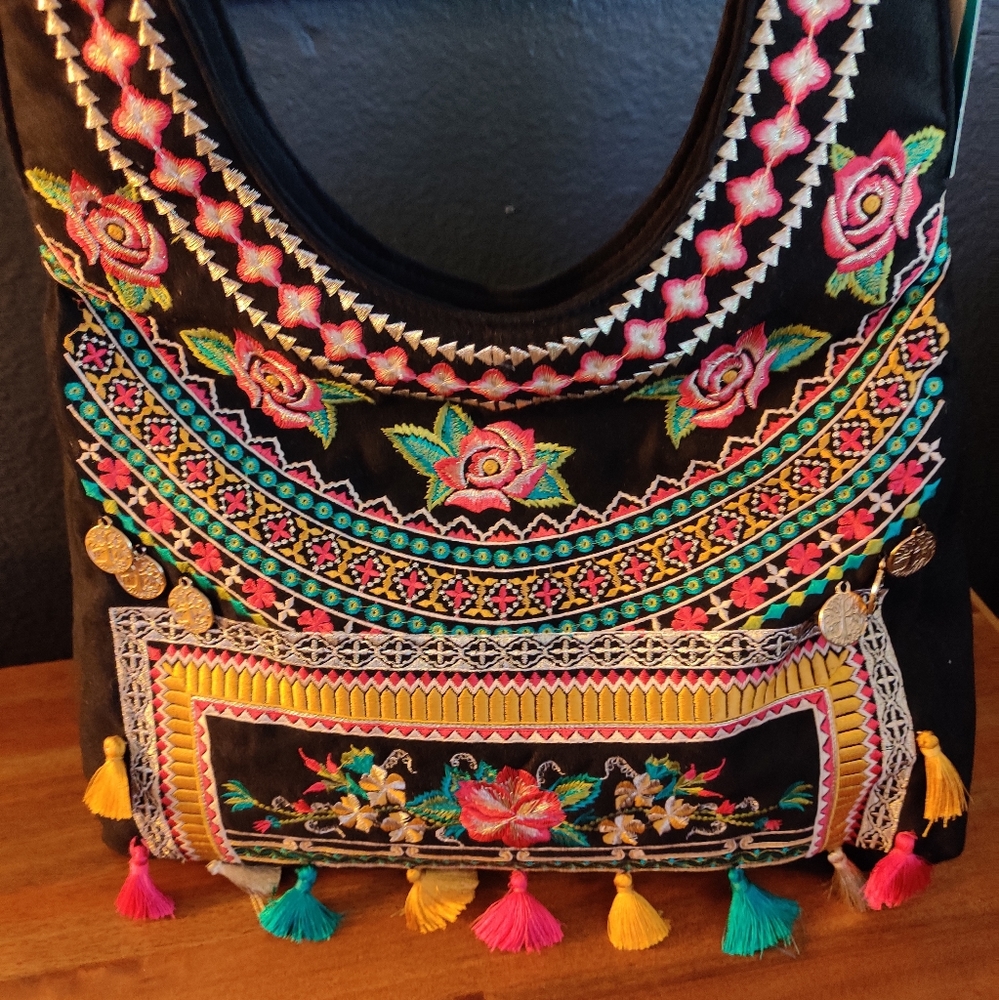 Beautiful Pakistani boho trendy bag with embroider